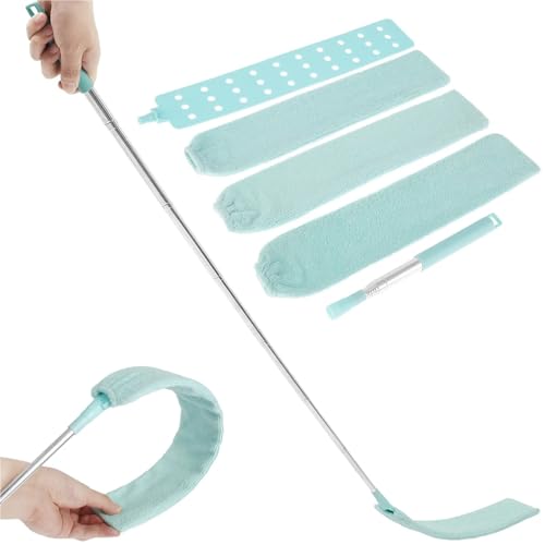 Ausziehbarer Staubwedel Gap-Staubreiniger, einziehbare Mikrofaser-Gap-Staubbürste, flexibel, lang, flach, Gap-Staubwedel for die Reinigung der Unterseite von Schlafsofas und Möbeln(Light Blue) von AYWTIUN