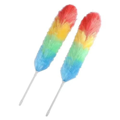 Ausziehbarer Staubwedel Mikrofaser-Staubbürste, Handstaubentfernungsreiniger, Anti-Staubbürste, Home-Klimaanlage, Feder, Auto-Möbelreinigung(2PCS) von AYWTIUN