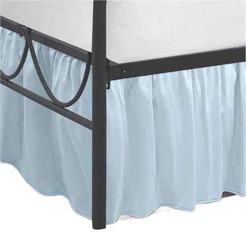 Bettrock für Babybett Twin-Size mit geteilten Ecken, dreiseitige Abdeckung, weiße Plattformbettdecke(Sky Blue,Twin 12 Inch) von AYWTIUN