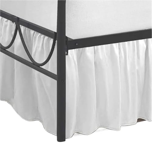 Bettrock für Babybett Twin-Size mit geteilten Ecken, dreiseitige Abdeckung, weiße Plattformbettdecke(White,Twin 12 Inch) von AYWTIUN