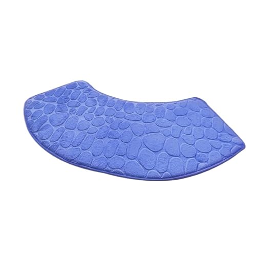 Geschwungene Duschmatte 1PC Gebogene Scalloped Matte Badezimmer Bodenmatte Saugfähige Toilette Dusche Badematten(Blue,100x40cm) von AYWTIUN