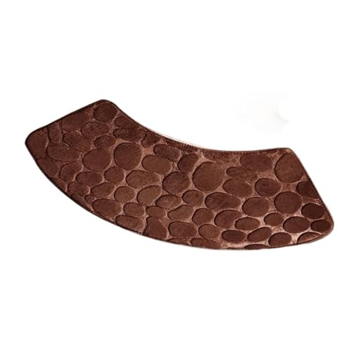 Geschwungene Duschmatte 1PC Gebogene Scalloped Matte Badezimmer Bodenmatte Saugfähige Toilette Dusche Badematten(Brown,100x30cm) von AYWTIUN