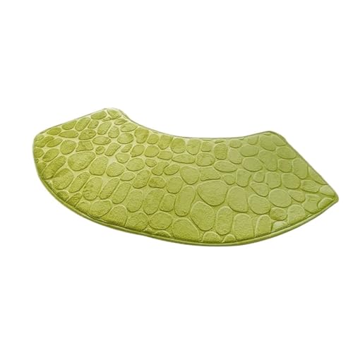 Geschwungene Duschmatte 1PC Gebogene Scalloped Matte Badezimmer Bodenmatte Saugfähige Toilette Dusche Badematten(Green,100x30cm) von AYWTIUN