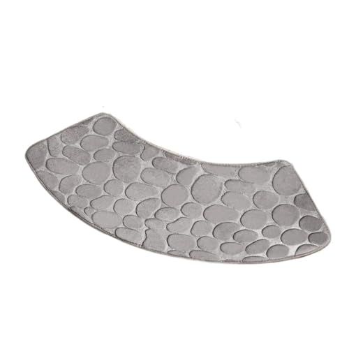 Geschwungene Duschmatte 1PC Gebogene Scalloped Matte Badezimmer Bodenmatte Saugfähige Toilette Dusche Badematten(Grey,100x30cm) von AYWTIUN