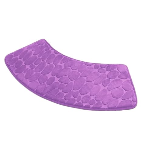 Geschwungene Duschmatte 1PC Gebogene Scalloped Matte Badezimmer Bodenmatte Saugfähige Toilette Dusche Badematten(Purple,100x40cm) von AYWTIUN