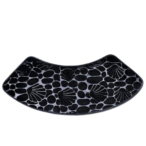 Geschwungene Duschmatte Badezimmerboden-Toilettenmatte, geschwungene rutschfeste Matte, Gebogene Duschmatte for Badezimmer(Black) von AYWTIUN