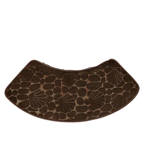 Geschwungene Duschmatte Badezimmerboden-Toilettenmatte, geschwungene rutschfeste Matte, Gebogene Duschmatte for Badezimmer(Brown) von AYWTIUN
