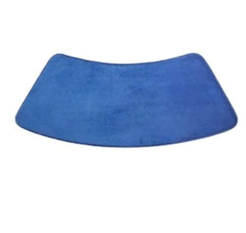 Geschwungene Duschmatte Flanell-Badematte, PVC-Unterseite, Gebogene, fächerförmige Fußmatten, weiche, saugfähige, rutschfeste Matte for das Badezimmer(Blue,45x100 cm) von AYWTIUN