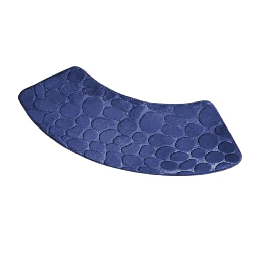 Geschwungene Duschmatte Gebogene Badezimmermatte, verdickte Duschraum-Saugmatte, Toilette(Blue) von AYWTIUN