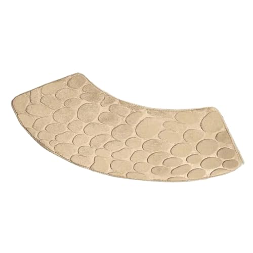 Geschwungene Duschmatte Gebogene Badezimmermatte, verdickte Duschraum-Saugmatte, Toilette(Khaki) von AYWTIUN