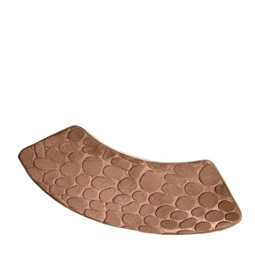 Geschwungene Duschmatte Gebogene Badezimmermatte Verdickte Duschraum rutschfeste Toilette(Brown) von AYWTIUN