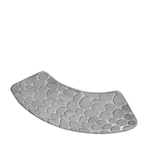 Geschwungene Duschmatte Gebogene Badezimmermatte Verdickte Duschraum rutschfeste Toilette(Grey) von AYWTIUN