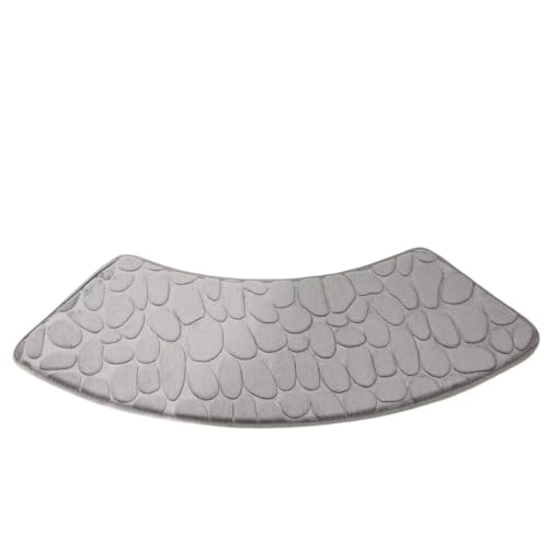 Geschwungene Duschmatte Gebogene Duschmatte, Teppich, Gebogene Badematte, rutschfeste, saugfähige Boden-Toilettenmatte(Gray) von AYWTIUN
