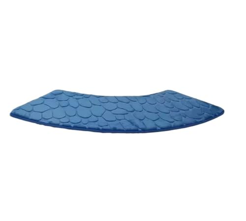 Geschwungene Duschmatte Gebogener Badezimmerteppich for runde Dusche, rutschfeste Duschmatte mit weichem Saugnapf(Blue) von AYWTIUN