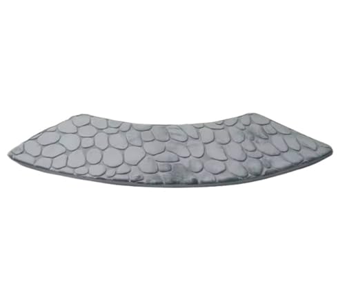 Geschwungene Duschmatte Gebogener Badezimmerteppich for runde Dusche, rutschfeste Duschmatte mit weichem Saugnapf(Grey) von AYWTIUN