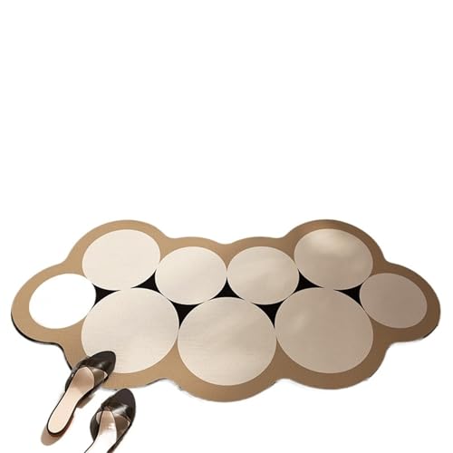 Geschwungene Duschmatte rutschfeste, Gebogene Bodenmatte, rutschfeste Kieselalgen-Duschmatte, fächerförmiger Toilettenteppich(Color 1,45x70cm) von AYWTIUN