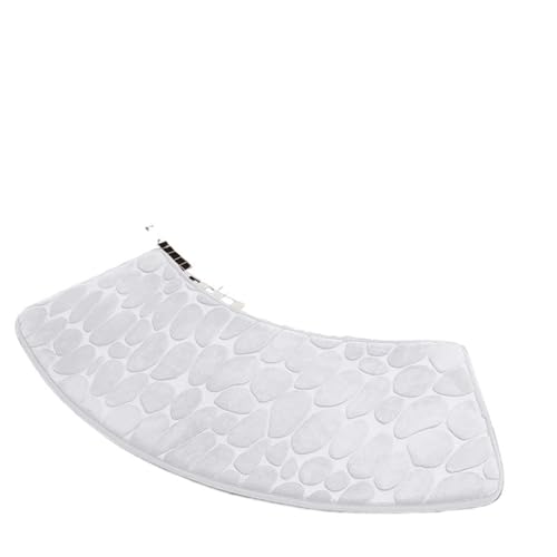 Geschwungene Duschmatte rutschfeste, geschwungene Fußmatte, saugfähige Badezimmermatte, Gebogene Duschmatte(White,37cmx100cm) von AYWTIUN