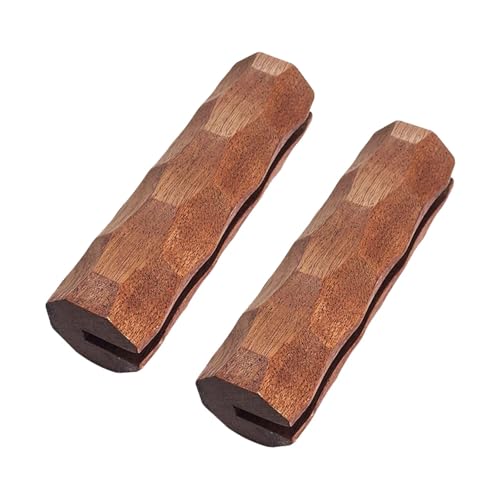 Griff für Saucenpfanne 2-teilige Pfanne, isolierter Griff, Verbrühungsschutz, tragbarer Grillplattengriff, hitzebeständig for Kochgeschirr, Soßenpfanne, Sauté-Grillpfanne(Wood Diamond Pattern) von AYWTIUN