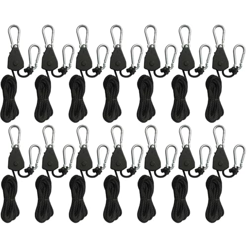 Lock Tie Down Strap 2Meter Ratschen Locking Kleiderbügel Hebe Pulley Haken Kanu Boot Bug Heck Seil for Camping für Riemenscheibe(14 Piece) von AYWTIUN