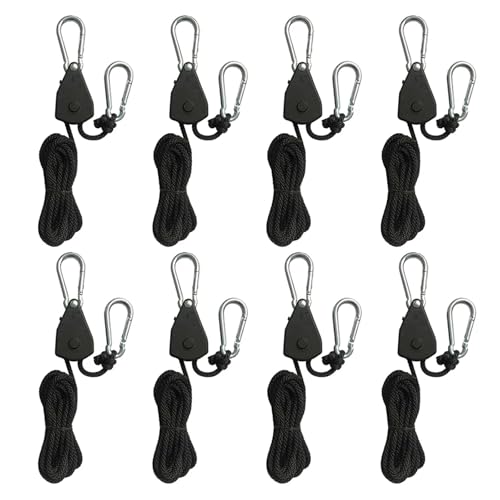 Lock Tie Down Strap 2Meter Ratschen Locking Kleiderbügel Hebe Pulley Haken Kanu Boot Bug Heck Seil for Camping für Riemenscheibe(8 piece) von AYWTIUN