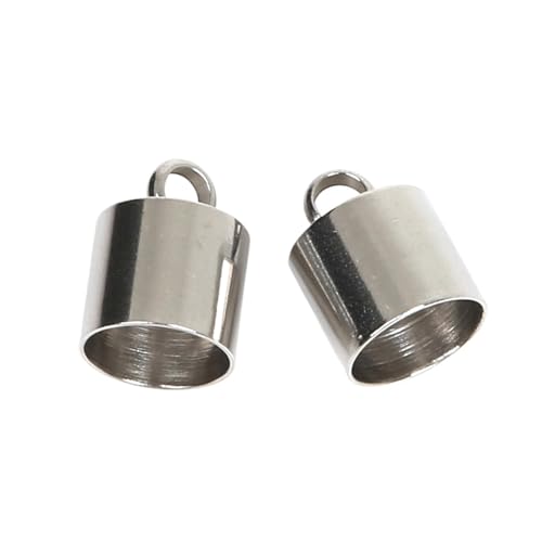 Seilendkappen 10 Stück/Los 2 mm 3,0 5 6 7 8 9 Edelstahl Quaste Lederschnur End Crimp Caps Endkappen for DIY Schmuckherstellung(9x12mm) von AYWTIUN