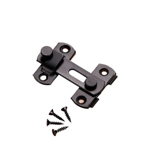 Türvorhängeschloss mit Schließblech 1Pcs Möbelbeschläge Metall Tor Schnalle Schrauben Vorhängeschloss Verschluss Fenster Fangen Schloss Haspe Schrank Fänge Tür Bolzen(Black,3 INCH) von AYWTIUN