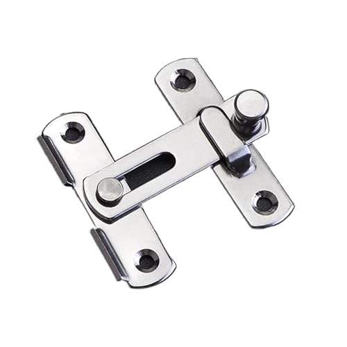 Türvorhängeschloss mit Schließblech 1Pcs Möbelbeschläge Metall Tor Schnalle Schrauben Vorhängeschloss Verschluss Fenster Fangen Schloss Haspe Schrank Fänge Tür Bolzen(Silvery,4 INCH) von AYWTIUN