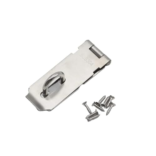 Türvorhängeschloss mit Schließblech 3 4 5 Zoll Türriegelschloss Vorhängeschloss Verdickung Edelstahl Haspe Klammer Verwendet for Holztürschrank Garten mit Schrauben(3 inch) von AYWTIUN