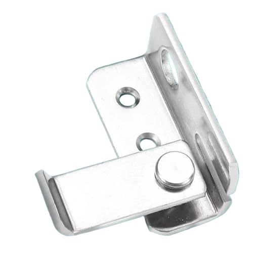Türvorhängeschloss mit Schließblech Edelstahl Anti-Locking Tür Schnalle Einfacher Bolzen Drehen auf Links und Rechts Verdicken Locker Vorhängeschloss Haspe(Silver Right door buckle) von AYWTIUN