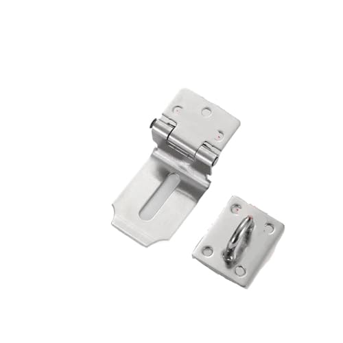 Türvorhängeschloss mit Schließblech Edelstahl Vorhängeschloss Verschluss Tor Haspe 90 Grad Riegel Schloss Klammer Tür Schuppen Haushalts Hardware(3 inch) von AYWTIUN