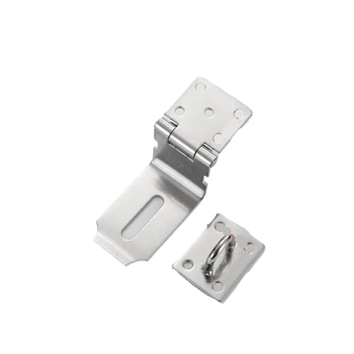 Türvorhängeschloss mit Schließblech Edelstahl Vorhängeschloss Verschluss Tor Haspe 90 Grad Riegel Schloss Klammer Tür Schuppen Haushalts Hardware(4 inch) von AYWTIUN