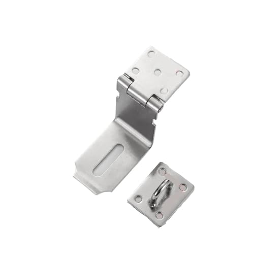 Türvorhängeschloss mit Schließblech Edelstahl Vorhängeschloss Verschluss Tor Haspe 90 Grad Riegel Schloss Klammer Tür Schuppen Haushalts Hardware(5 inch) von AYWTIUN
