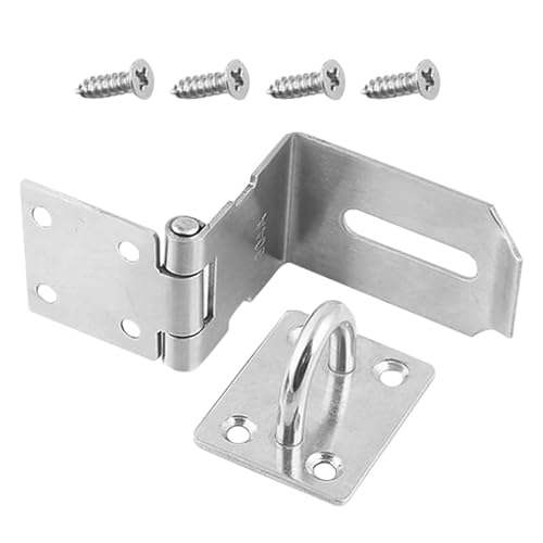 Türvorhängeschloss mit Schließblech Hasp Lock 4 Zoll 90 Grad Edelstahl Vorhängeschloss Riegel for Dachboden und Garage Türen Klammer Tür Verschluss Tor von AYWTIUN