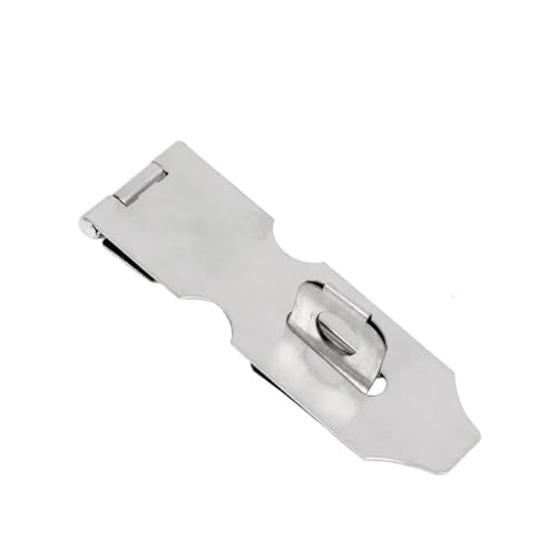 Türvorhängeschloss mit Schließblech Hasp Staple Schuppenriegel Edelstahl Türschloss Vorhängeschloss Verschluss Haushaltsbeschläge for Holztürschrank(Silver 10.8cm) von AYWTIUN