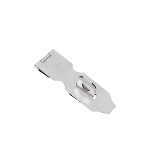 Türvorhängeschloss mit Schließblech Hasp Staple Schuppenriegel Edelstahl Türschloss Vorhängeschloss Verschluss Haushaltsbeschläge for Holztürschrank(Silver 7.4cm) von AYWTIUN