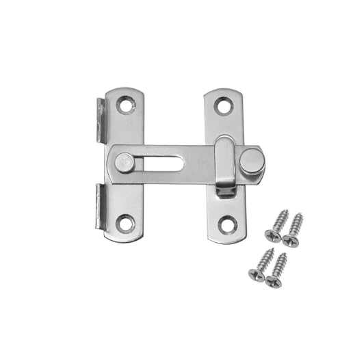 Türvorhängeschloss mit Schließblech Scharnier Möbel Vorhängeschloss Verschluss Schrauben Edelstahl Silent Gate Schnalle Fenster Fangen Schloss Haspe Tür Riegel Schrank Fänge(-2inch-silver) von AYWTIUN