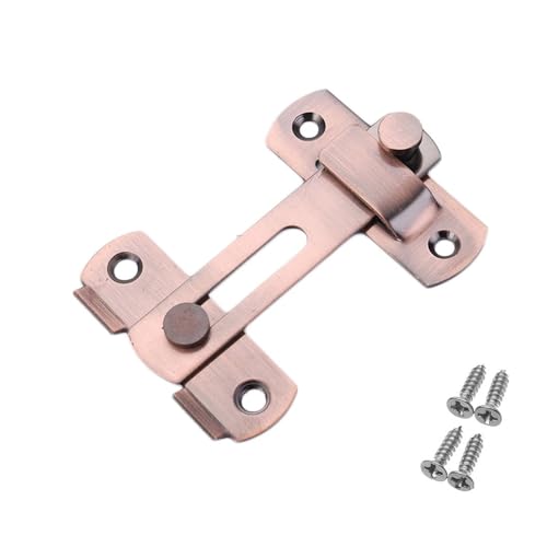 Türvorhängeschloss mit Schließblech Scharnier Möbel Vorhängeschloss Verschluss Schrauben Edelstahl Silent Gate Schnalle Fenster Fangen Schloss Haspe Tür Riegel Schrank Fänge(-4inch-red bronze) von AYWTIUN