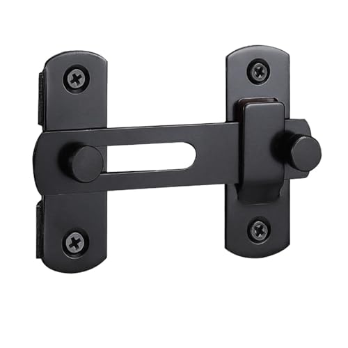 Türvorhängeschloss mit Schließblech Schiebetürschloss aus Edelstahl for Scheunentore, Mehrzweck-Hardware, Torriegel, Sicherheitsriegel for Holzmöbel, Fenster, Schränke(Black) von AYWTIUN