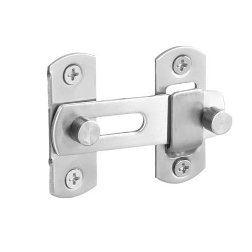 Türvorhängeschloss mit Schließblech Schiebetürschloss aus Edelstahl for Scheunentore, Mehrzweck-Hardware, Torriegel, Sicherheitsriegel for Holzmöbel, Fenster, Schränke(Silvery) von AYWTIUN