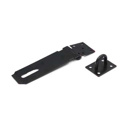 Türvorhängeschloss mit Schließblech Schuppentorriegel Edelstahl Schubladen-Vorhängeschloss Haspe Türverschluss Schloss Home Bolt Türschnalle Schrauben Sicherheitsvorhängeschloss(Black 5 inch) von AYWTIUN