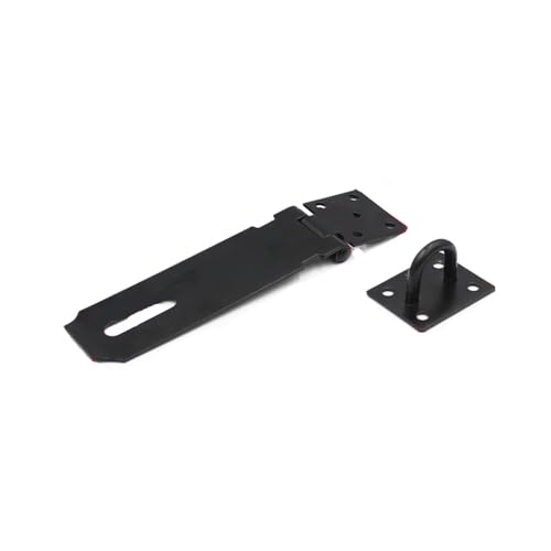 Türvorhängeschloss mit Schließblech Schuppentorriegel Edelstahl Schubladen-Vorhängeschloss Haspe Türverschluss Schloss Home Bolt Türschnalle Schrauben Sicherheitsvorhängeschloss(Black 5 inch) von AYWTIUN