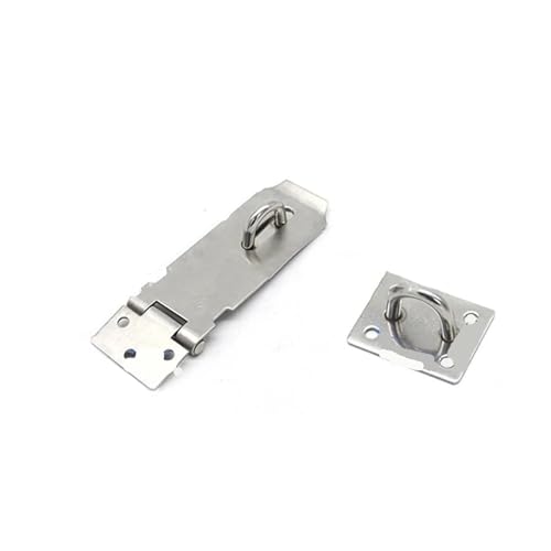 Türvorhängeschloss mit Schließblech Schuppentorriegel Edelstahl Schubladen-Vorhängeschloss Haspe Türverschluss Schloss Home Bolt Türschnalle Schrauben Sicherheitsvorhängeschloss(Silver 3 inch) von AYWTIUN