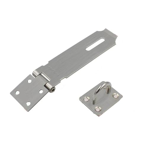Türvorhängeschloss mit Schließblech Türverschlussschloss Haspe Klammer Schuppenriegel Edelstahl Türschloss Vorhängeschloss Verschluss Hardware for Holztür(L Flat) von AYWTIUN