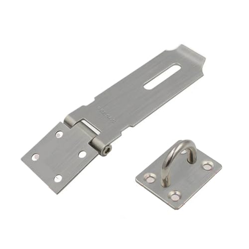 Türvorhängeschloss mit Schließblech Türverschlussschloss Haspe Klammer Schuppenriegel Edelstahl Türschloss Vorhängeschloss Verschluss Hardware for Holztür(M Flat) von AYWTIUN