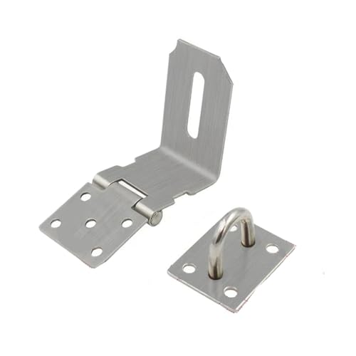 Türvorhängeschloss mit Schließblech Türverschlussschloss Haspe Klammer Schuppenriegel Edelstahl Türschloss Vorhängeschloss Verschluss Hardware for Holztür(M Right angle) von AYWTIUN