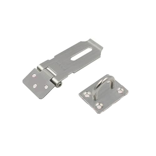 Türvorhängeschloss mit Schließblech Türverschlussschloss Haspe Klammer Schuppenriegel Edelstahl Türschloss Vorhängeschloss Verschluss Hardware for Holztür(S Flat) von AYWTIUN
