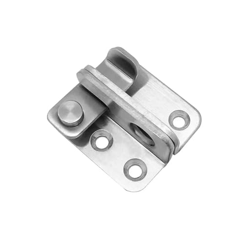 Türvorhängeschloss mit Schließblech Verdickter Vorhängeschloss-Tür-Haspe-Riegel aus Edelstahl, Sicherheits-Sicherheits-Schutzriegel, Klammer-Türverschluss, Torriegel(Silver Left Buckle,L) von AYWTIUN