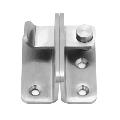Türvorhängeschloss mit Schließblech Verdickter Vorhängeschloss-Tür-Haspe-Riegel aus Edelstahl, Sicherheits-Sicherheits-Schutzriegel, Klammer-Türverschluss, Torriegel(Silver Right Buckle,L) von AYWTIUN