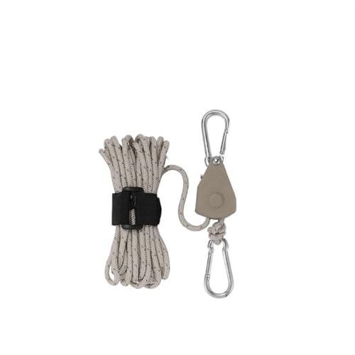 Zelt Seil Einsteller Kabel Binden Seil Aufhänger Pulley Spanner Verschluss Karabiner for Kajak Kanu Markise Plane Baldachin für Riemenscheibe(Large Brown) von AYWTIUN