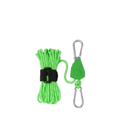 Zelt Seil Einsteller Kabel Binden Seil Aufhänger Pulley Spanner Verschluss Karabiner for Kajak Kanu Markise Plane Baldachin für Riemenscheibe(Small Green) von AYWTIUN